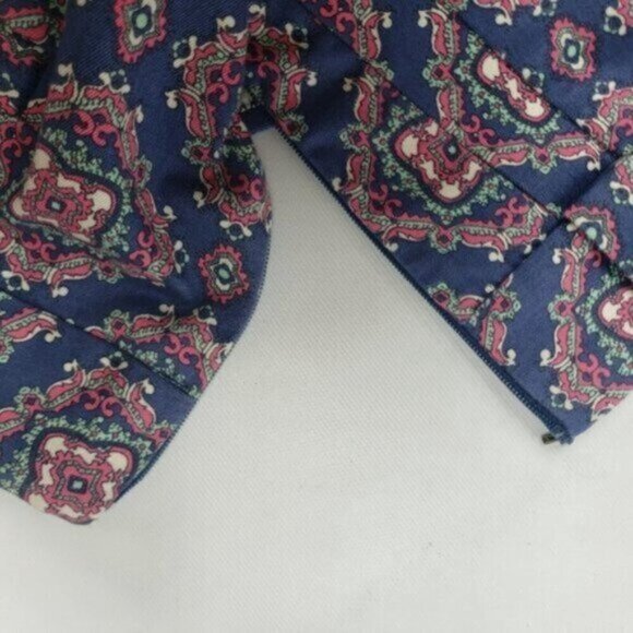 J Crew Factory Stretch Women's Paisley Geometric Shorts Side Zip Size 6 - Picture 13 of 14